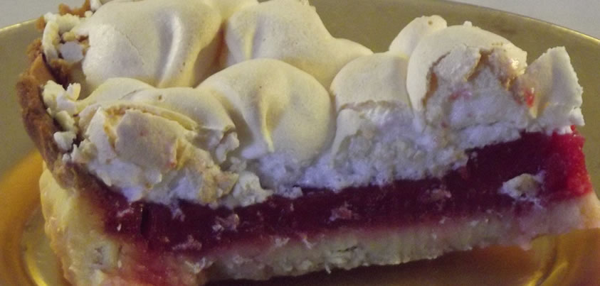 CRANBERRY and ORANGE MERINGUE PIE